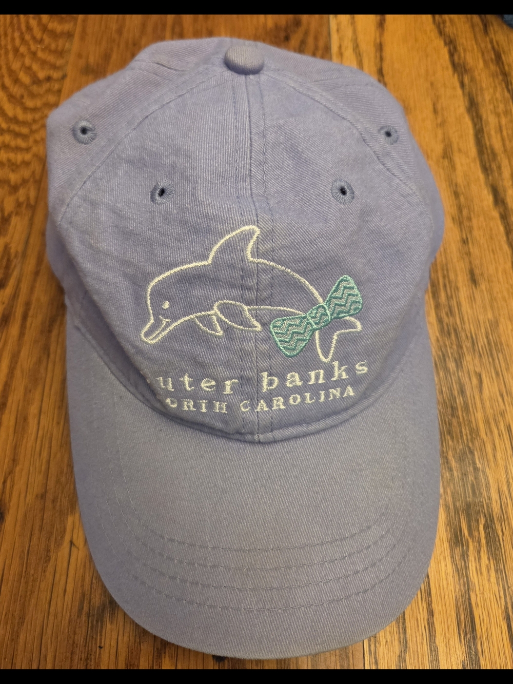 Outer Banks NC Dolphin Embroidered Youth Baseball Cap - Light Purple